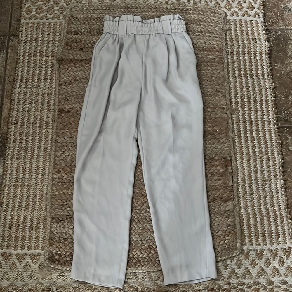 Beige paperbag dress pants from Zara